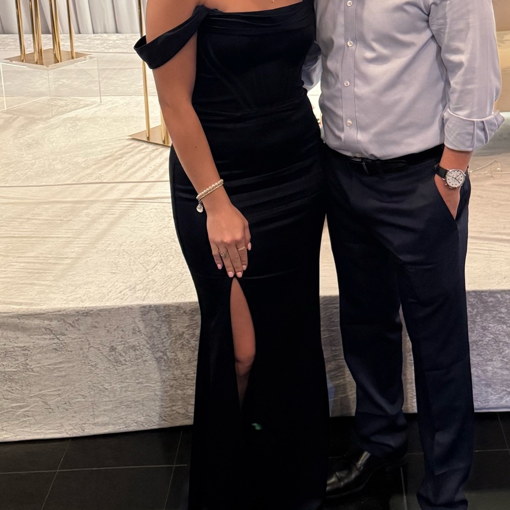 Dress the Population Light Blue Off-Shoulder Maxi Dress - Picture 7 of 7